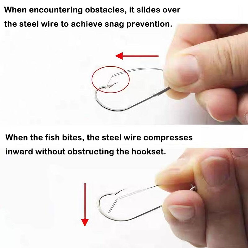 20/40Pcs Weedless Offset Worm  - đánh giá và giá Fishing Hook Offset